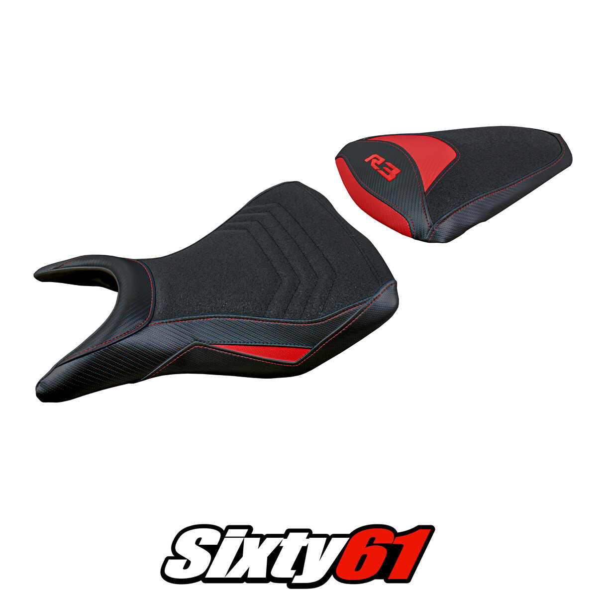 Yamaha YZF R3 2015-2020 2021 2022 2023 2024 Seat Cover Tappezzeria Ultragrip Red