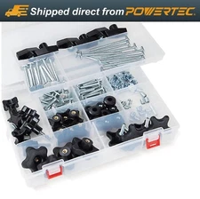 128 piece Jig Fixture T-Track Hardware Kit 1/4-20 Threads,Knob (71127)