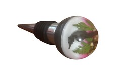 Wine Bottle Stopper -SEAHORSE- shells- plant-sea life -pink background