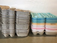 34 empty styrofoam cardboard 12 count egg cartons large farm supplies art crafts