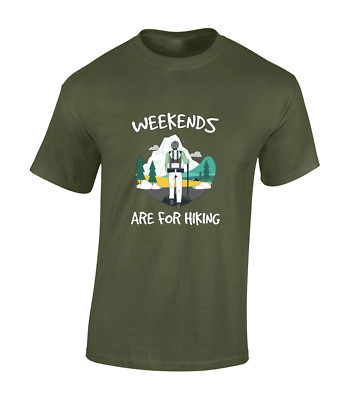WEEKENDS ARE FOR HIKING HERREN T-SHIRT COOL OUTDOORS WANDERN CAMPINGKLEIDUNG TOP