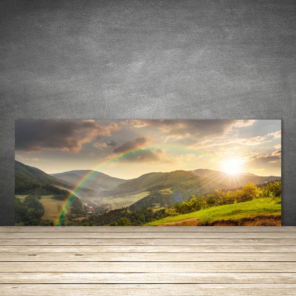 Crédence de cuisine en verre 125x50 cm pour s'évader face aux montagnes au quotidien