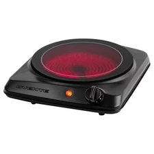 Ovente Hot Plate Single Burner Infrared Cooktop Electric Portable Black 7 in