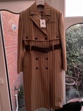 Aquazarra Double Breasted Coat With Suede Belt