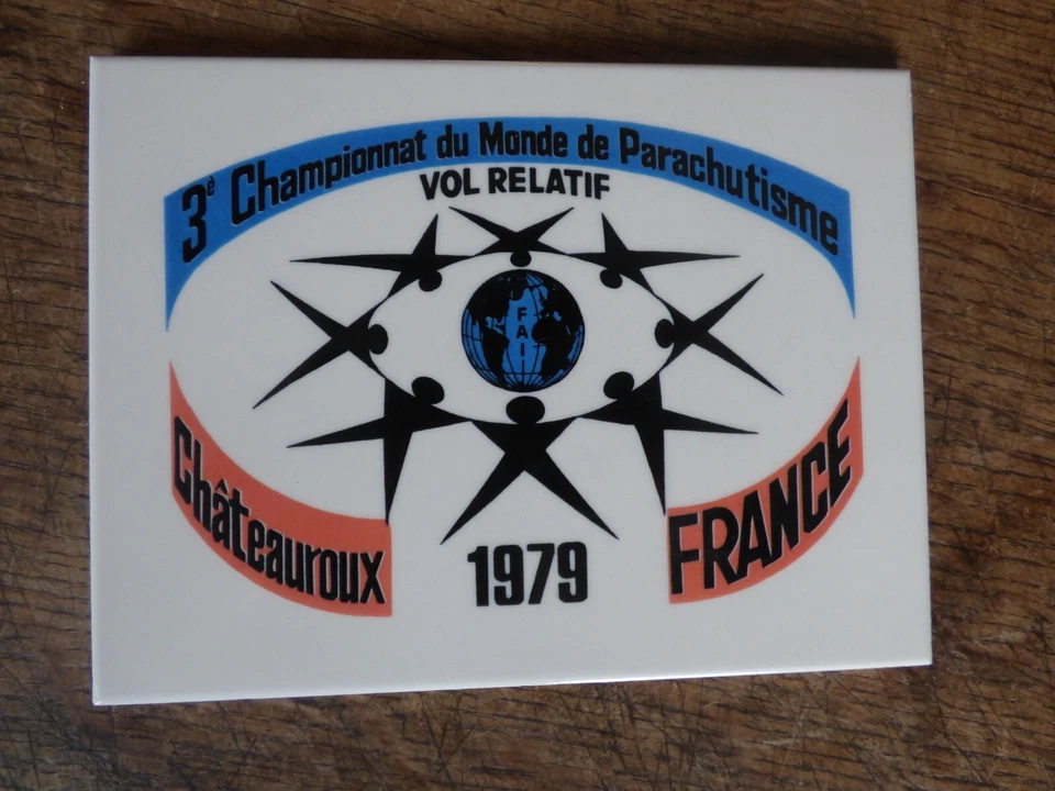 carreaux faïence 3e championnat du monde de parachutisme vol relatif 1979 - Photo 2/4