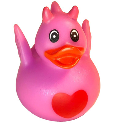 FREE SHIP - PINK DRAGON WITH HEART CRUISING RUBBER DUCK 2'' CRUISE DUCKIE