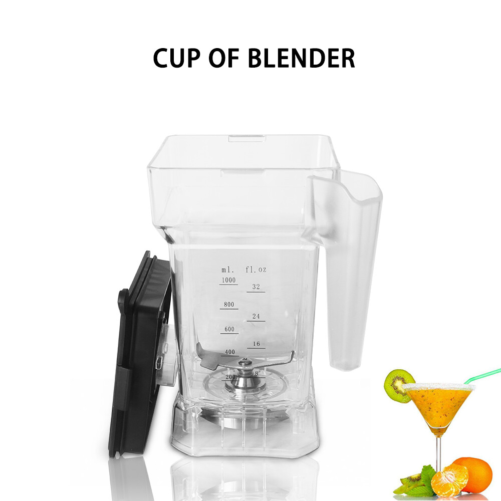 1.5L Commercial Blender Jar Square Container Spare Parts Cup with Blades Lid