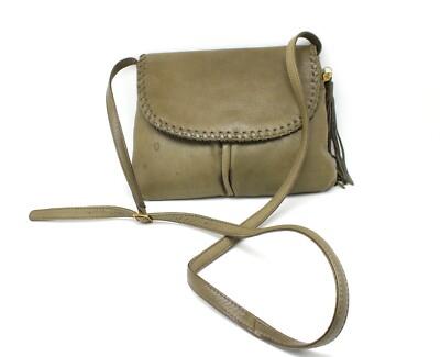 HOBO The Original Olive Green Leather Crossbody Tassel Bag