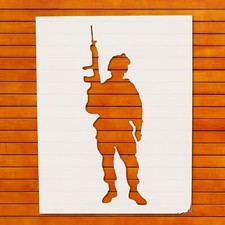 Reusable Plastic Stencil for Military Art - Soldier Template Reusable, Wall Art,