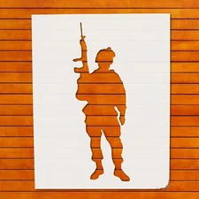 Reusable Plastic Stencil for Military Art - Soldier Template Reusable, Wall Art,