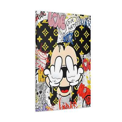 Mickey Mouse Canvas Banksy inspiriert lustig Graffiti Wandkunst Dekor