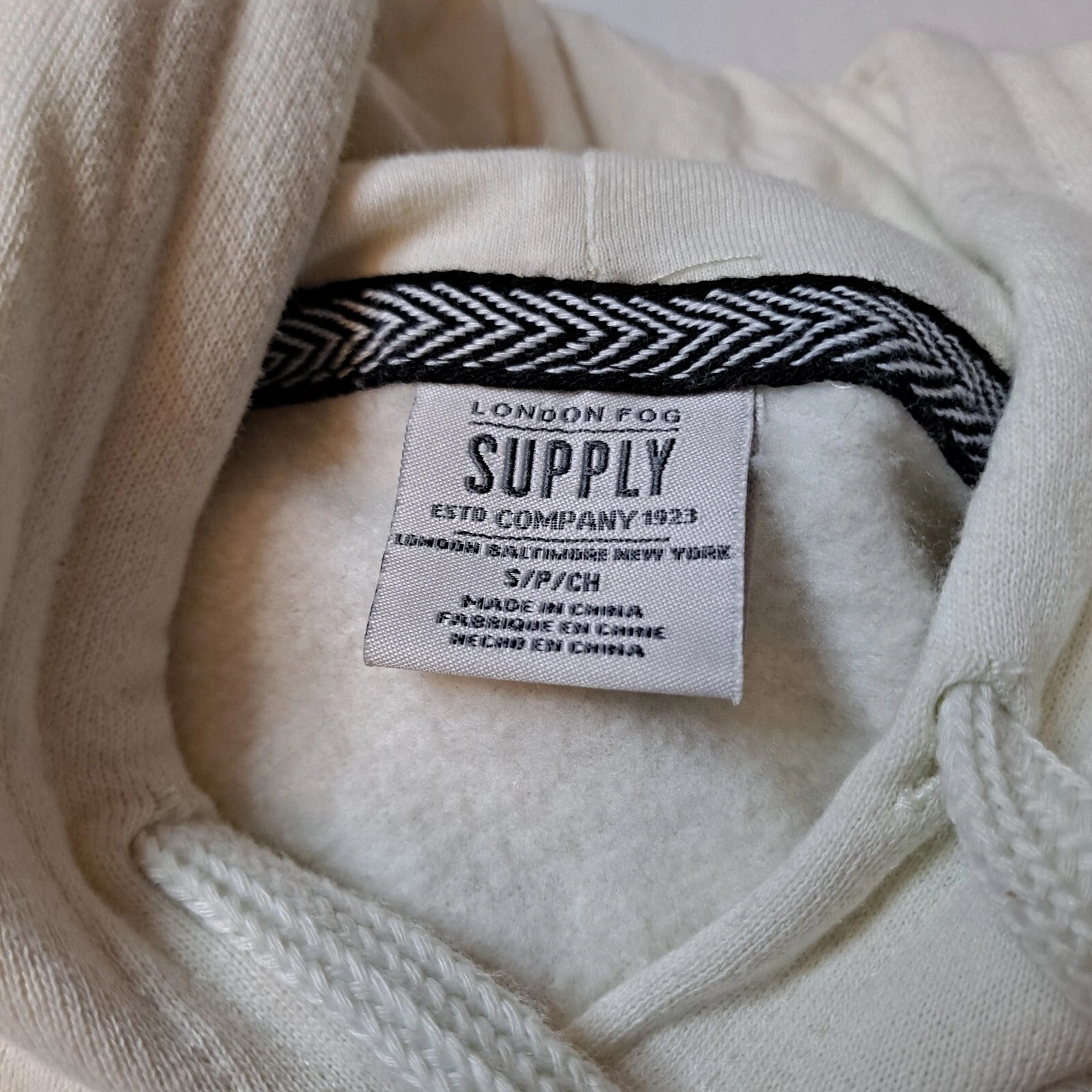 OFF WHITE London Fog Supply Co. Felpa con Cappuccio Donna Crema Taglia S