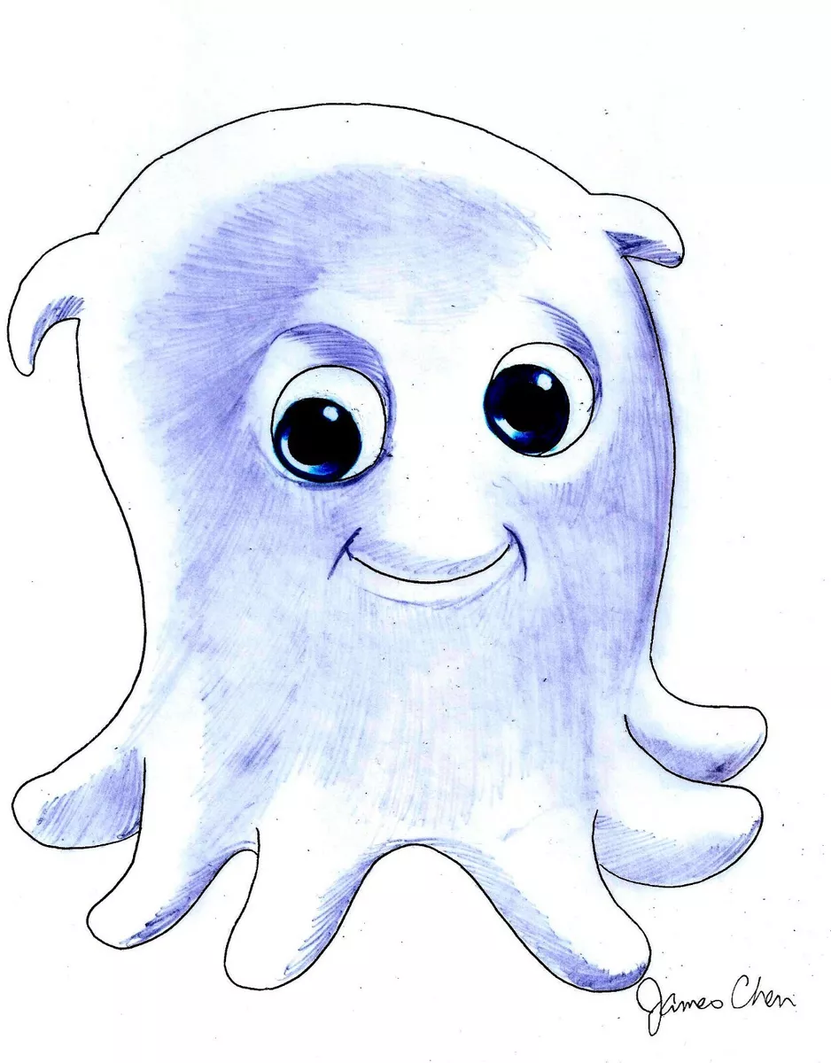 FINDING NEMO PEARL ORIGINAL COMIC ART COLOR SKETCH ON CARD STOCK