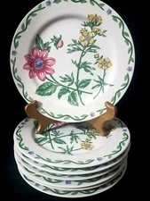 INTERNATIONAL TABLEWORKS TERRACE BLOSSOMS 072-01 (7) 7.5" Salad Plates VERY GOOD