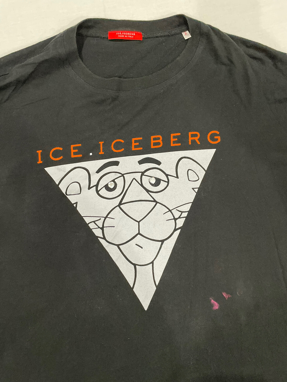 Iceberg Pink Panther Midnight Tshirt Black Mens XXL Diamond Classic Rare  90s | eBay
