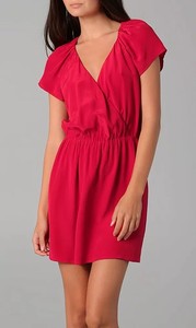 red silk dress short