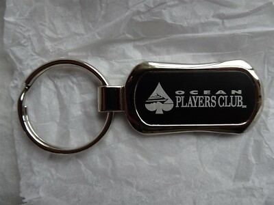 Ocean Players Club Metal Key Chain / Ring Holder, Cruise Ship Casino, New w/ Box