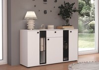 Kommode Salsa 2 Lamellenoptik Anbauwand Wohnwand Sideboard Mdf Weiss Matt