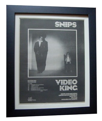 SNIPS+Video King+RAMONES TOUR+POSTER+AD+ORIGINAL 1978+FRAMED+EXPRESS GLOBAL SHIP