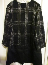 Sz 1x Eileen Fisher Suri Alpaca Shadow Plaid Round Neck Coat Jacket $718 Nwt