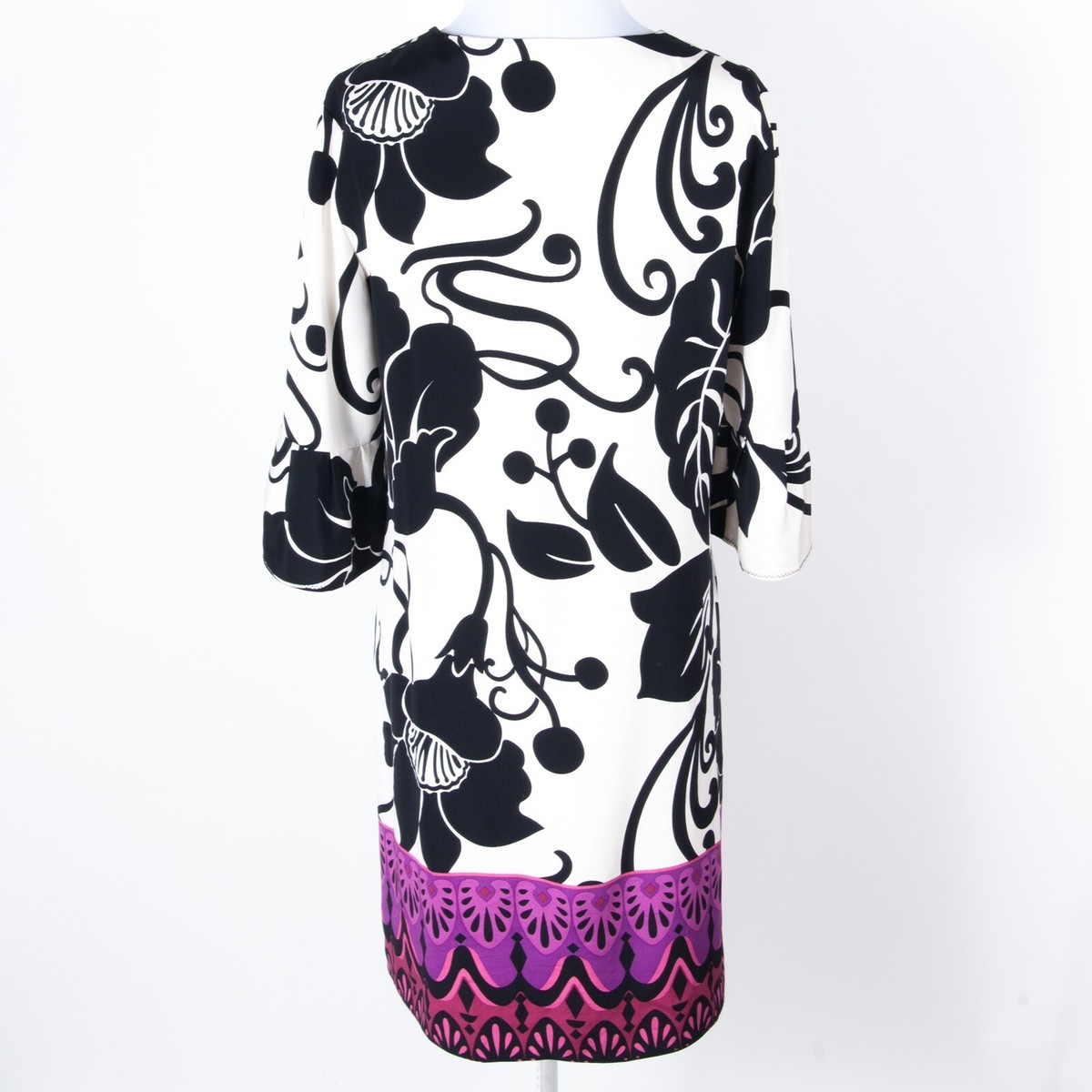 ◆ELIE TAHARI フラワーシフトドレス Elie Tahari Floral Shift Dress Silk w Stretch Knee Length