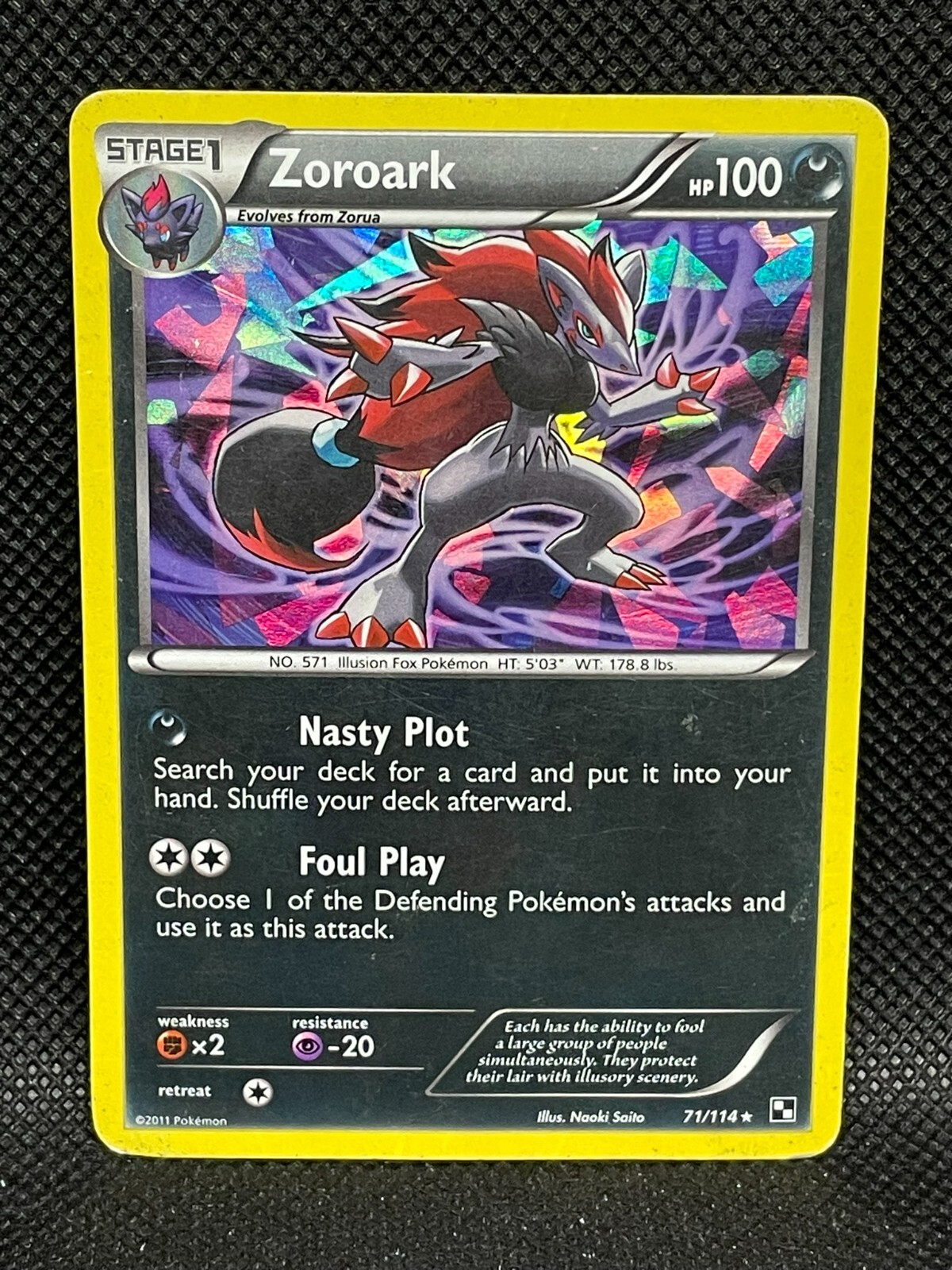 Zoroark 71/114 Pokemon Black & White Holo