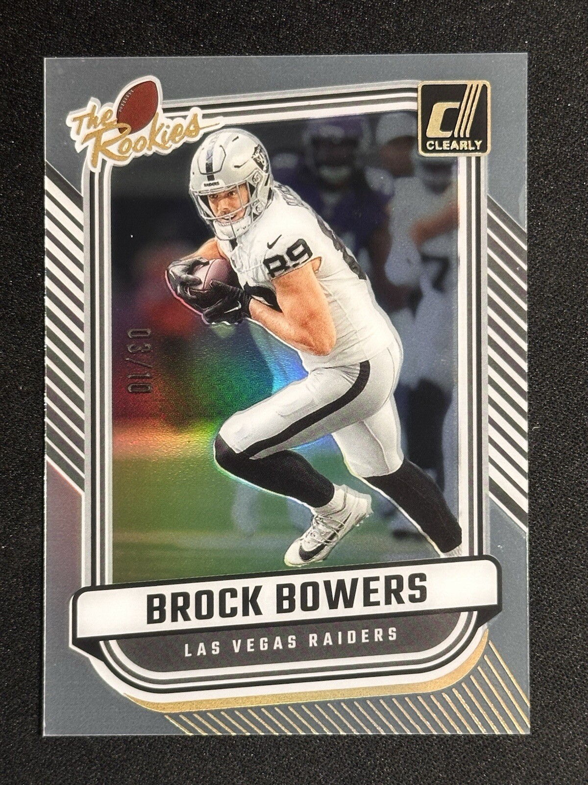 👀 2024 Donruss Clearly GOLD Brock Bowers The Rookies /10 Rookie Card RC Raiders