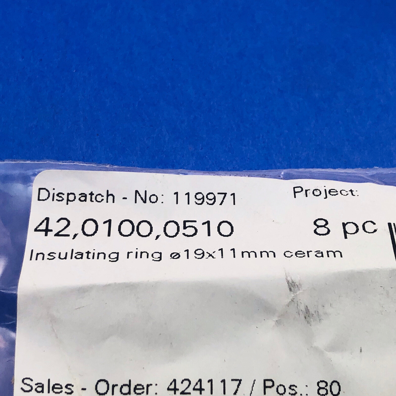 Fronius Insulation Ring Ceramic 42 0100 0510 19 X 11mm NEW Pack Of 8 