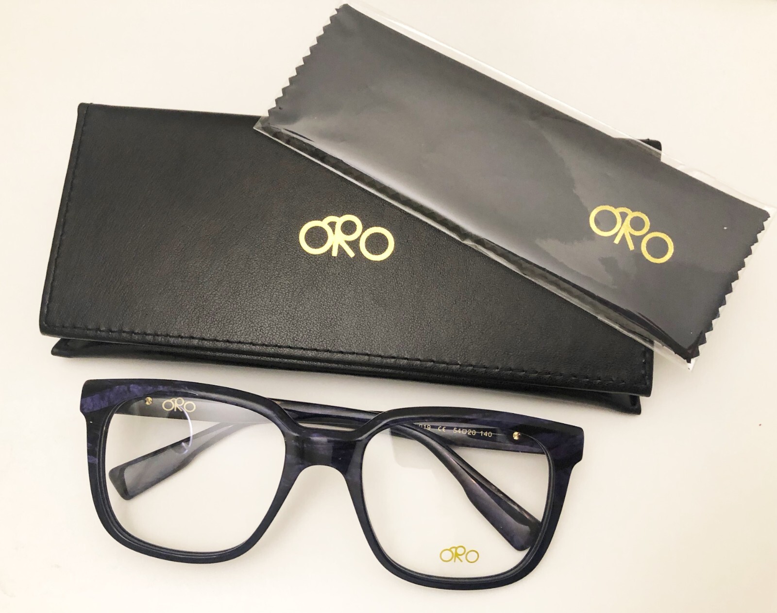 Lunettes de vue carrées ORO bleu marbré pour le style working girl