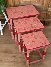 Nest of tables chinoiserie pink