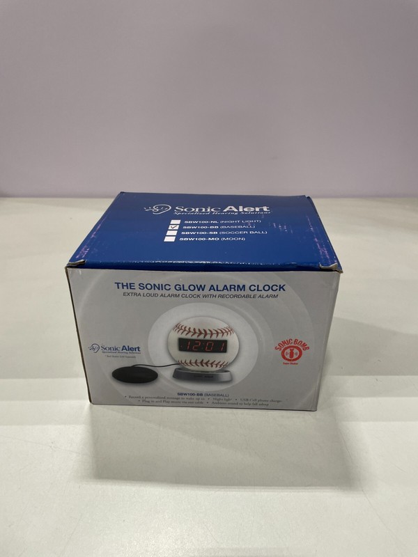 Baseball Themed Digital Alarm Clock for Heavy Sleepers - Loud, Compact, Batte...