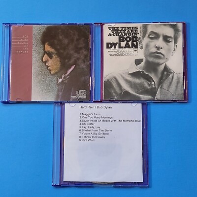 Bob Dylan CD Lot of 3 Blues Pop Rock Music Hard Rain, Blood on the Tracks