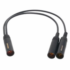 Mini-XLR 4-Pin 1x TA4M to 2x TA4M 4Pin 1M2M Microphone 8" Splitter Cable