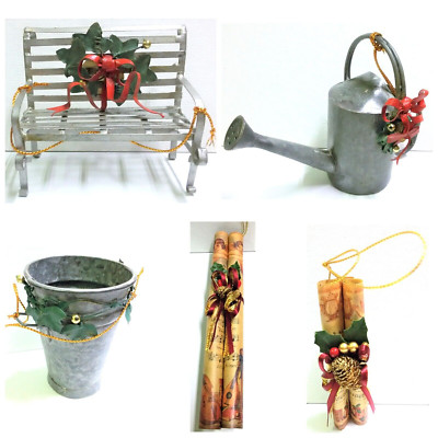 HANGING DECORATIONS SET x CHRISTMAS TREE 5 PIECE HANDMADE by SIA '80s