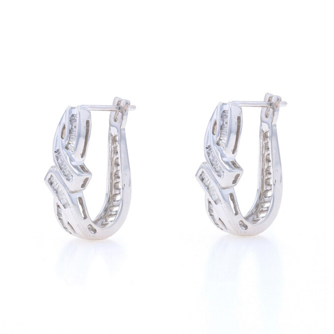 Huggie Earrings Zales White Gold Diamond Earrings Diamond Accent