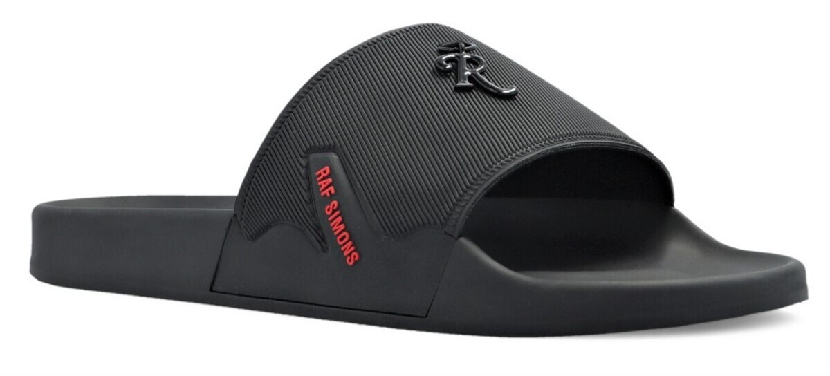 RAF SIMONS ‘ASTRA” BLACK AND RED FLIP FLOPS MENS 100% AUTHENTIC. I1124 ciabatta uomo RAF SIMONS (RUNNER) ASTRA man slippers  main image 4