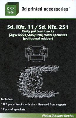 SBS Models 1/35 German Sd.Kfz. 251/Sd.Kfz.11 EARLY TRACKS & SPROCKETS 3D Printed