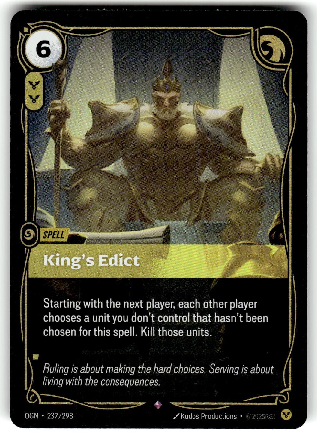 2025 League of Legends - Origins Card OGN-237 King's Edict Foil