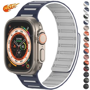 Bracelet en silicone magnétique pour Apple Watch 11 10 9 8 7 6 SE 45/46/49mm Ultra 3