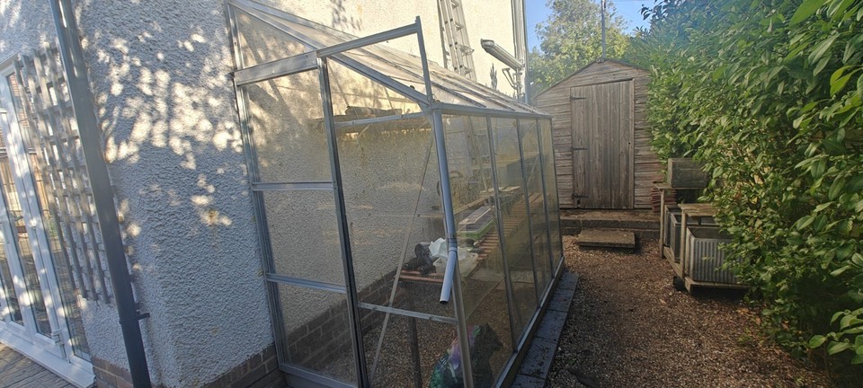 Aluminium and Glass Lean-to Greenhouse With Sliding Door | eBay UK