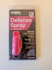 Sabre Pepper Spray w/ Quick Release Key Ring  UV Dye Hot Pink 15g Self Defense