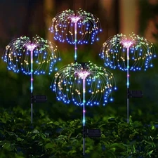 200 LED Solar Firework Party Lights Outdoor Waterproof Lawn Garden Decor Lamp