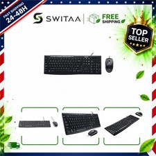 Logitech MK200 Wired Keyboard and Mouse Combo Full Size Media Keys USB
