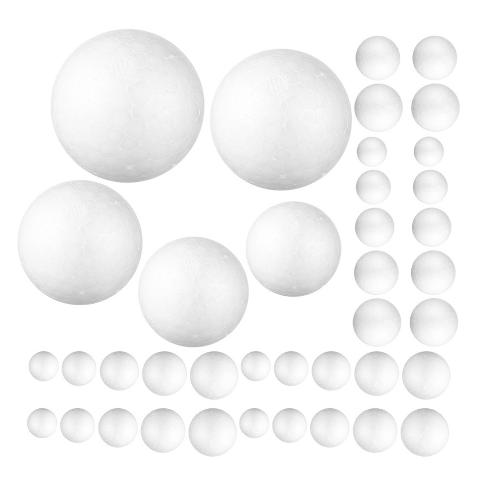 100pcs White Foam Balls Spheres - DIY Round Polystyrene Balls for ...