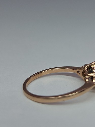 14k Rose Gold Black Rutilated Quartz Moissanite Engagement Ring Size 6 2.05g - Picture 13 of 24