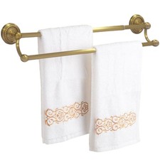 Double Towel Bar, Antique Brass Bathroom Towel Racks Wall Mounted, Adjustable...