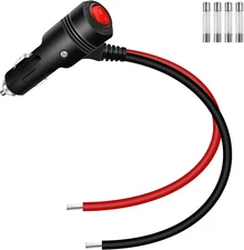 12V 24V Cigarette Lighter Plug Adapter,16AWG Heavy Duty 15A Car Cigarette Lig...