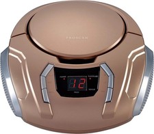 Sylvania Portable CD Boombox with AM/FM Radio Champagne 
