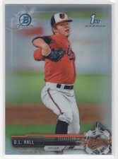 #BDC-82 2017 Bowman Draft Chrome REFRACTOR _ D.L. Hall Orioles