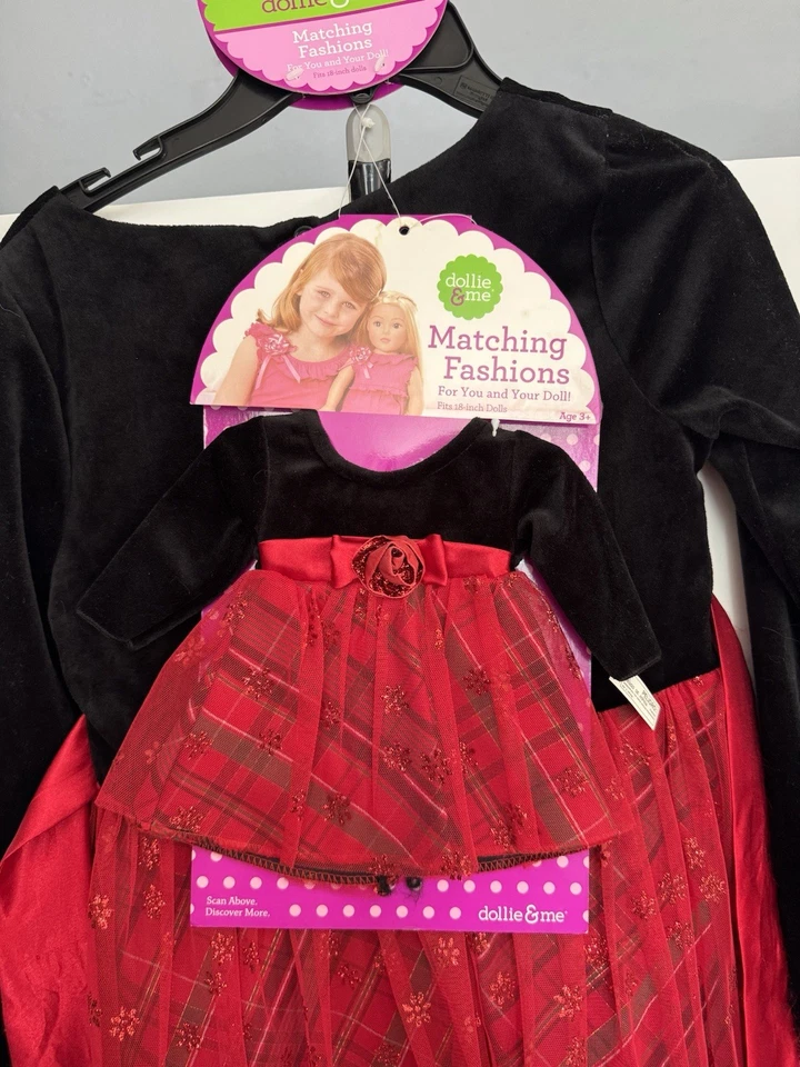 Dollie & Me Sz 10 girl and 18" doll matching dress ft American girls christmas - Image 3 of 4